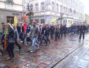 studentu-eisena-kaunoblogas Studentų protesto eisena (c) Kaunoblogas.lt nuotrauka